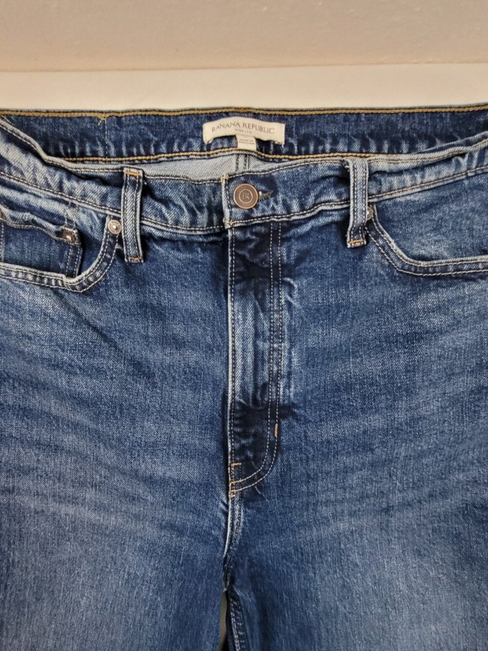 Banana Republic Jeans Womens 31 Blue The Icon Classic Wide Leg Medium Wash Denim - Picture 9 of 16